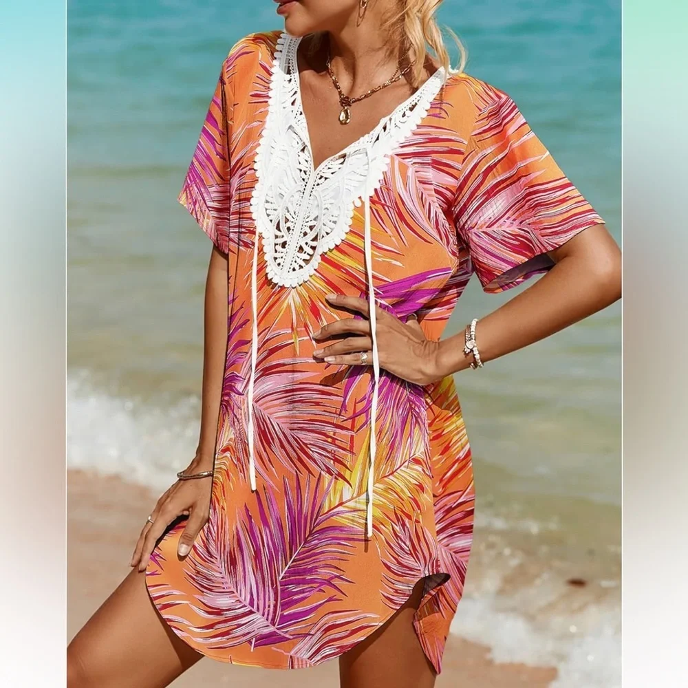 Swim lace/crochet coverup